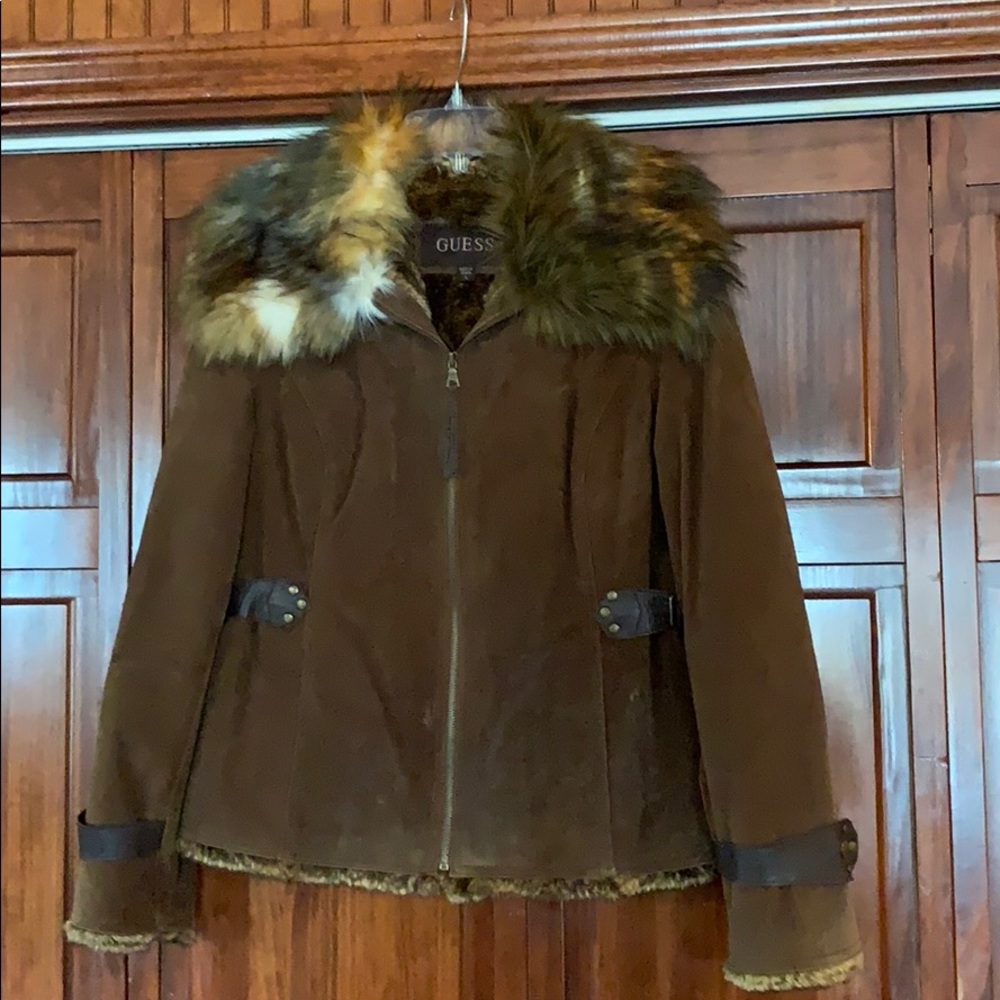 Great Condition GUESS genuine leather coat